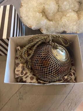Vintage Henri Bendel Large Metal Mesh Christmas Ornament Potpourri Luxury
